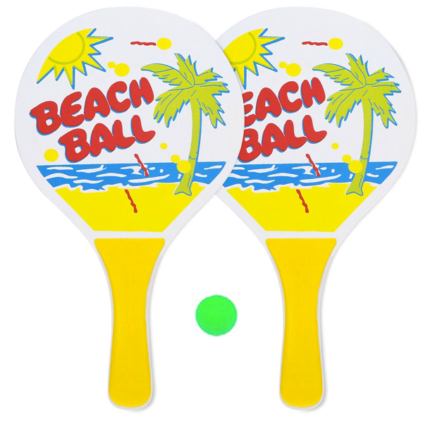 PALETAS DE PLAYA MADERA BEACH BALL EN MALLA