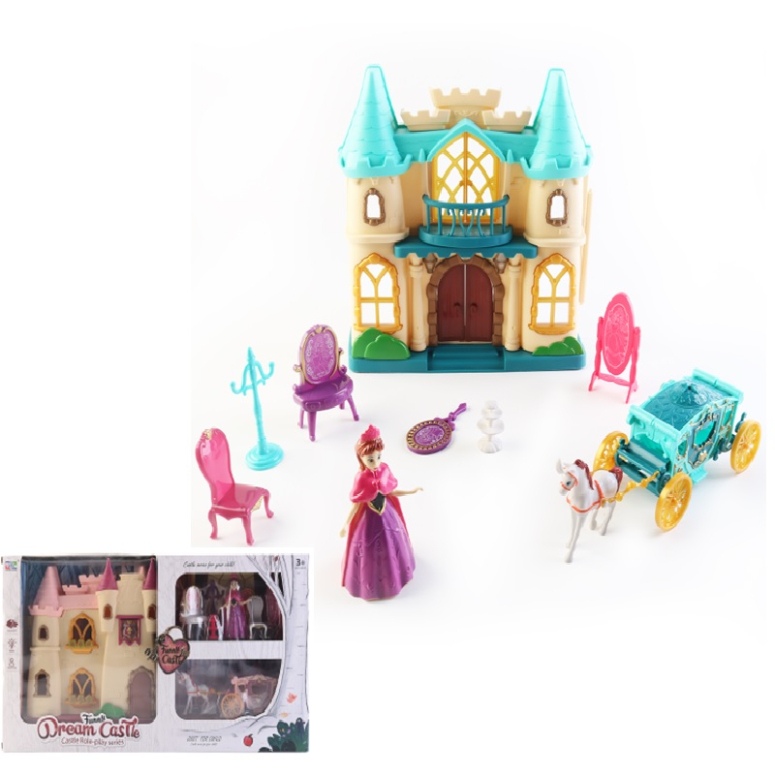 CASTILLO ROSADO DE PRINCESA CON ACCESORIOS