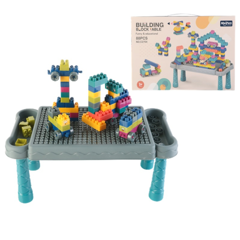 MESA CON BLOQUES DE CONSTRUCCION 88 PIEZAS