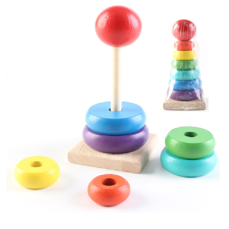 JUEGO DE ARGOLLAS APILABLES DE MADERA