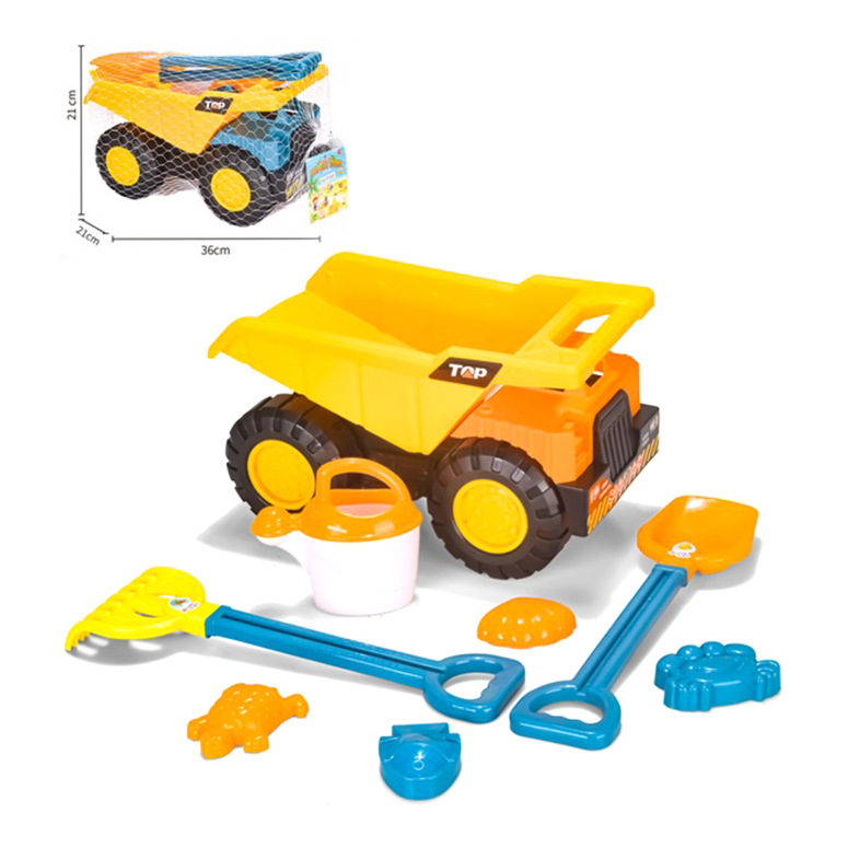 SET DE PLAYA CAMION TOLVA Y 8 ACCESORIOS