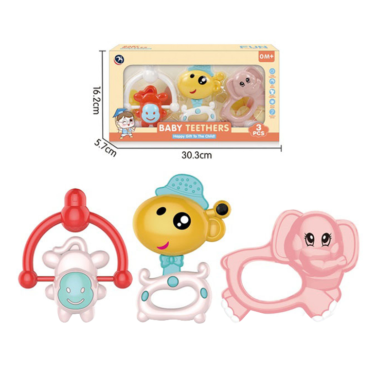 SET DE 3 SONAJEROS EN FORMA DE ANIMALITOS EN CAJA