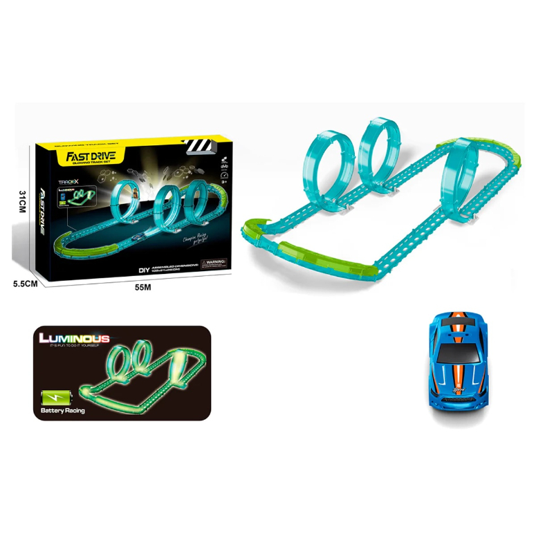 PISTA DE AUTOS NEON LOOP 360 
