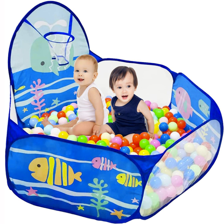 CARPA CON PELOTAS COLORES Y CESTA