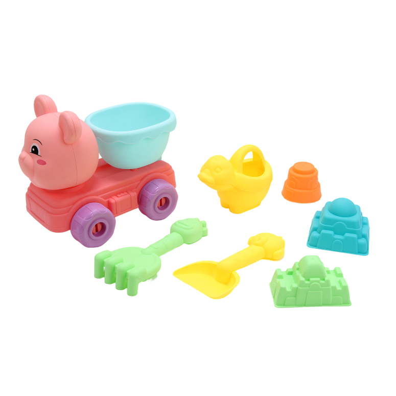 SET DE PLAYA CON CAMION FIGURA DE CERDITO