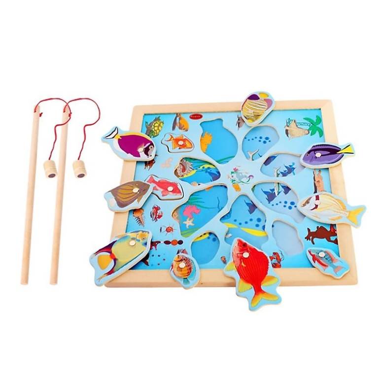 JUEGO DE PESCA MAGNETICO Y MADERA