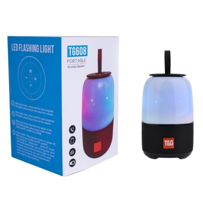 PARLANTE BLUETOOTH CON LUCES COLORES