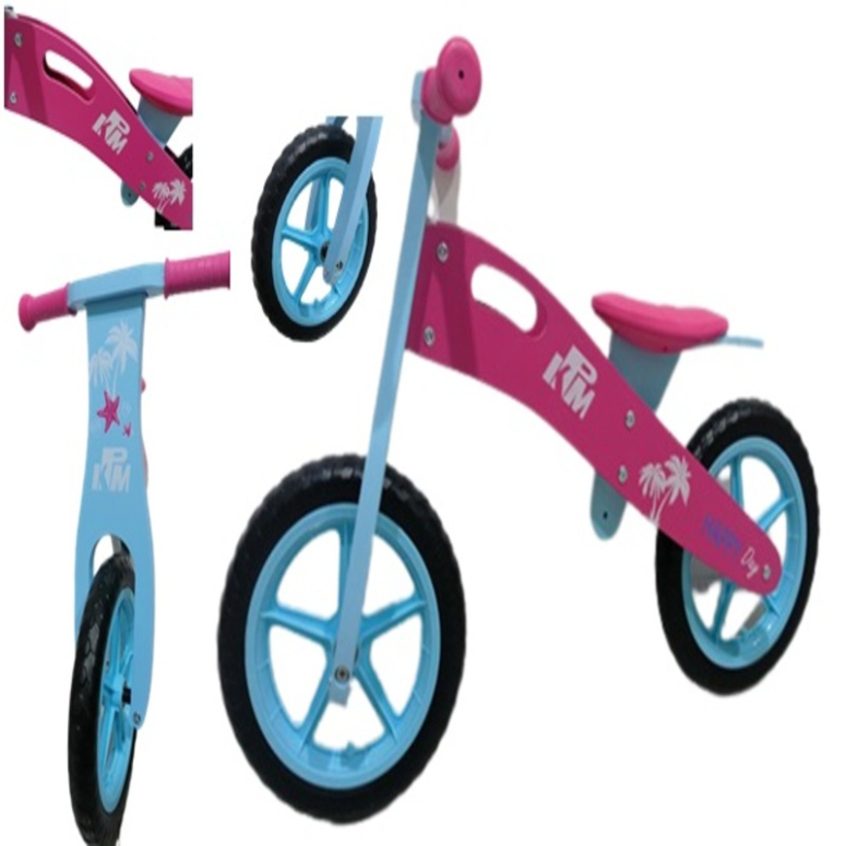 BICICLETA DE BALANCE DE MADERA ROSADO