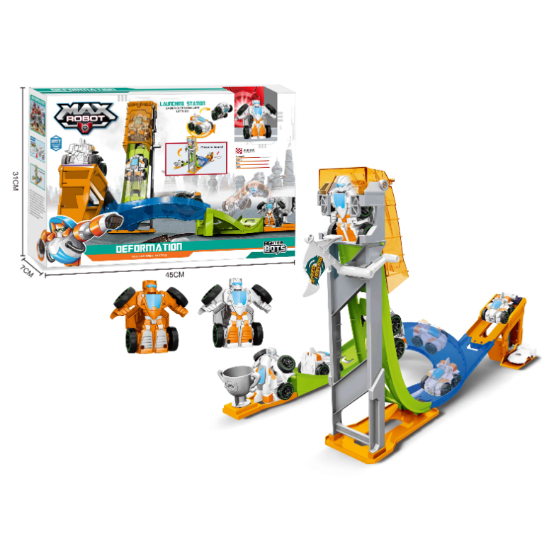 PISTA LOOP Y LANZADOR DE AUTOS TRANSFORMABLES