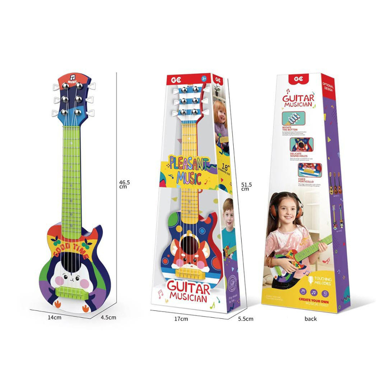 GUITARRA MUSICAL CON CUERDAS CON COLORES SURTIDOS EN CAJA 