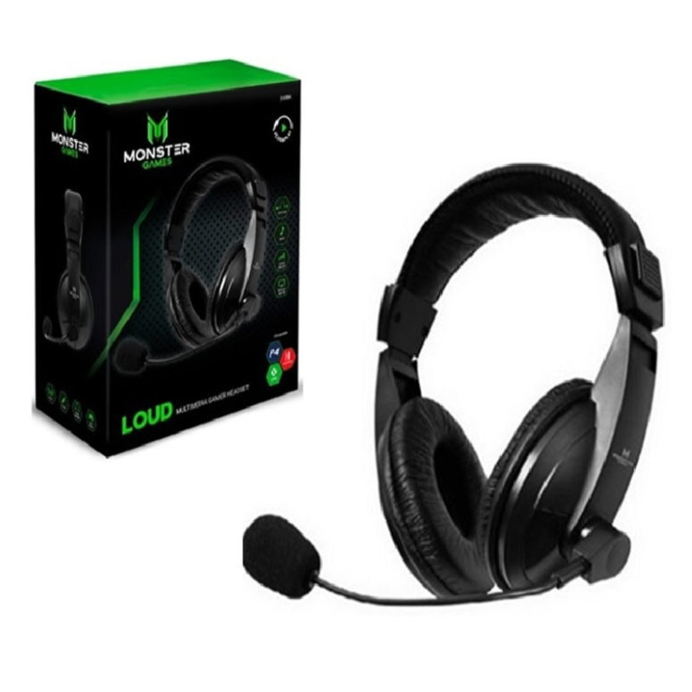 MONSTER GAMES HEADSET GAMER LOUD BLACK