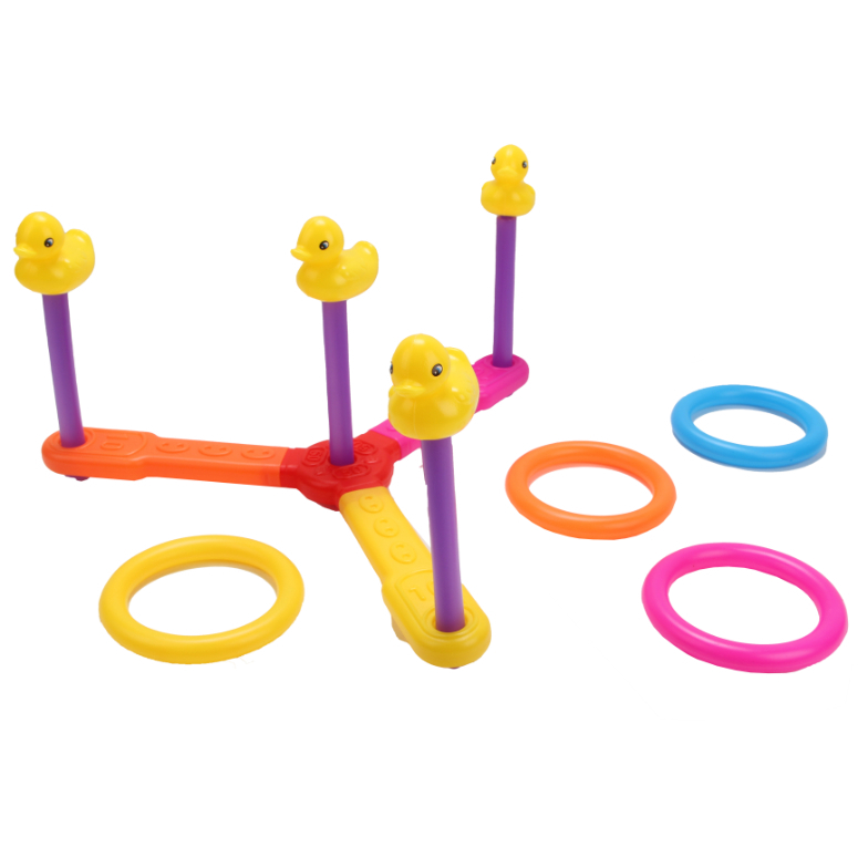 JUEGO LANZA ARGOLLAS CON FIGURA DE PATITOS