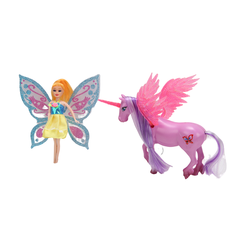 SET MUNECA Y UNICORNIO