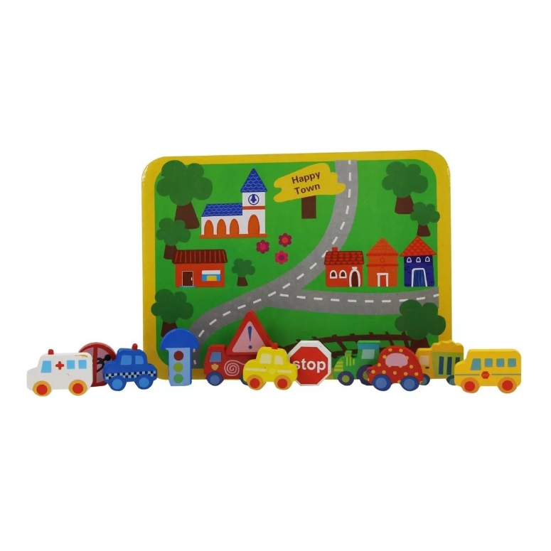 JUEGO DE AUTOS DE MADERA