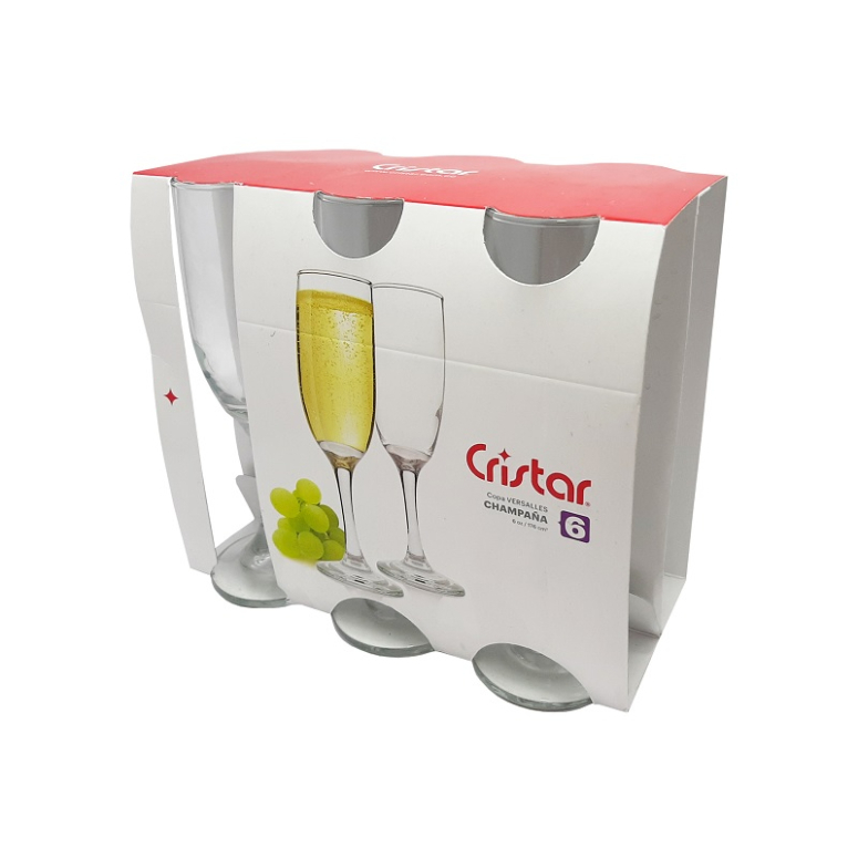 CRISTAR SET 6 COPAS ESPUMANTE VERSALLES 300CC