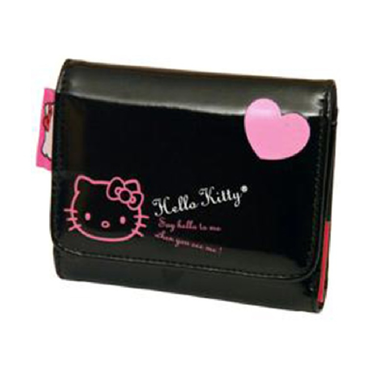 BILLETERA HELLO KITTY LATEX NEGRA