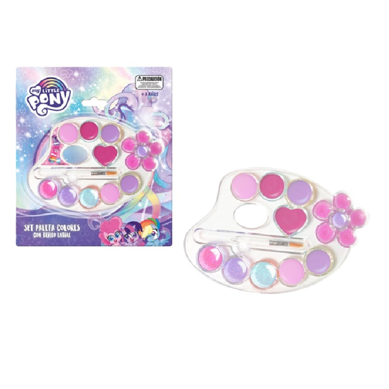 SET PALETA COLORES Y BRILLO LABIAL MY LITTLE PONY