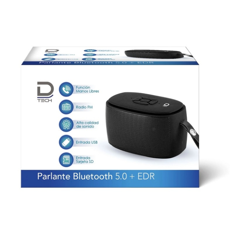 MINI PARLANTE BT 50 NEGRO Y CORREA