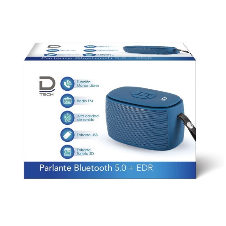 MINI PARLANTE BT 50 AZUL Y CORREA