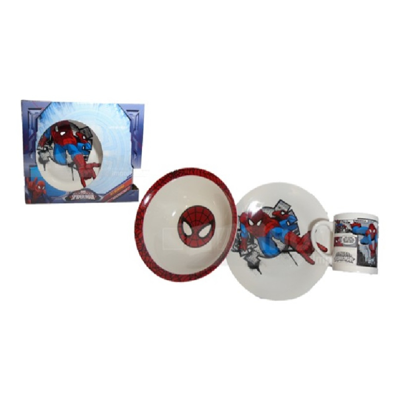 SET DE DESAYUNO 3  PCS SPIDERMAN