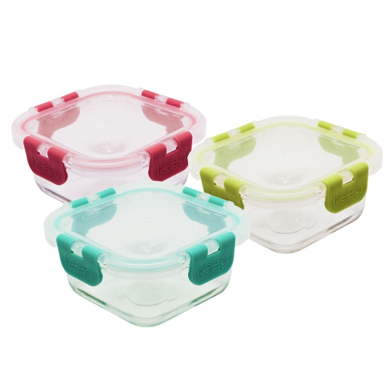 HERMETICO CUADRADO 320ML GLASS KEEP