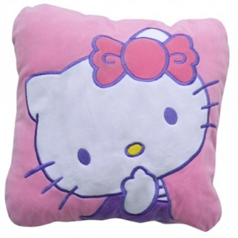 COJIN VELOUR H KITTY DOTS RIBBON