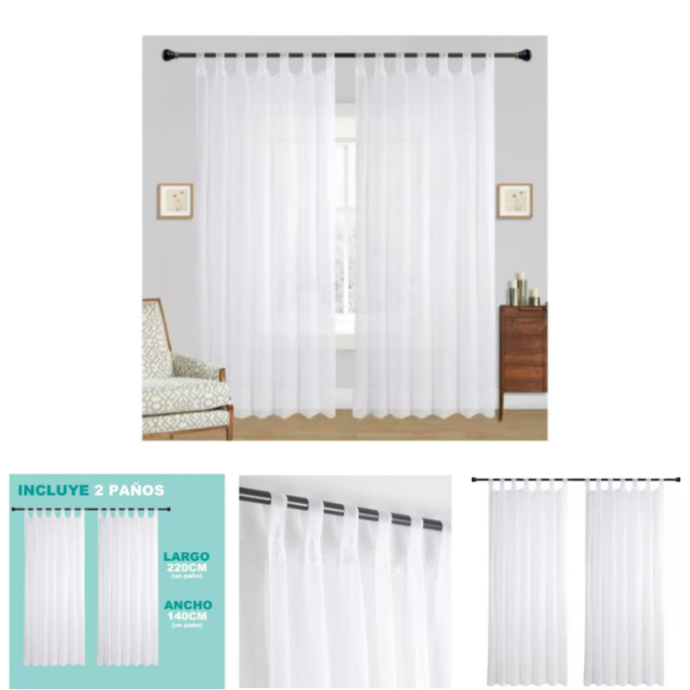 CORTINA VELO LINOPRESILLA 140X220 BEIGE